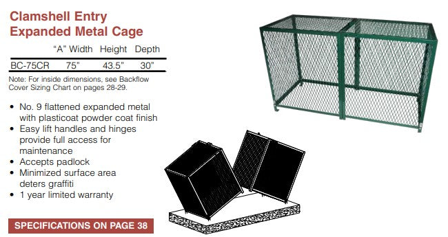 STRONG BOX BC-75CR EXPANDED METAL B/F CAGE 75"L x 42"H x 30"W **INCLUDES SHIPPING IN CONTIGUOUS UNITED STATES**