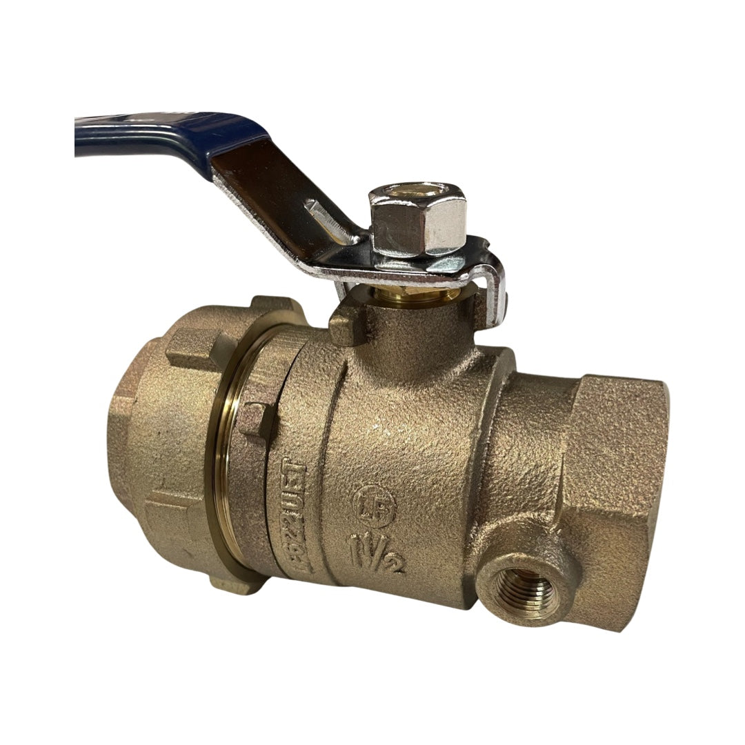 FEBCO 781297LL FULL PORT UNION ENDED 1 1/2" TAPPED BALL VALVE